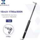 X AUTOHAUX 1 Set 16inch 179lbs/800N Black Lift Supports Struts Shocks Gas Spring with Ball Stud Mounting Bracket Universal for RV Car Truck Boat