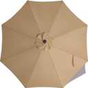 ABCCANOPY 9ft Outdoor Umbrella Replacement Top Suit 8 Ribs (Khaki)