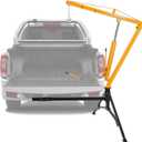 Towallmark Hydraulic Pickup Truck Crane, 1000 Lbs Capacity, 360Swivel, Hitch Mounted Crane with 3 Adjustable Capacities of 500 Lbs, 750 Lbs and 1000 Lbs for Lifting Goods in Construction, Yellow