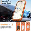 BENTOBEN Magnetic for iPhone 17 Pro Case 2025, Slim Silicone Cute Curly Wavy Edge [Compatible with Magsafe] Shockproof Drop Protective Bumper Women Girly Phone Cover for iPhone 17 Pro, Cosmic Orange