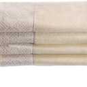 Creative Scents Fingertip Towels for Bathroom (11x18 inches) Towel Set of 4, Soft Velour Finish, Gorgeous Lace Trim, 100% Cotton, Machine Washable, Perfect for Guest Bathroom! (Cream,Ivory)