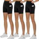 2Pack High Waisted Biker Shorts for Women – 3"/ 5"/ 8" Black Workout Yoga Compression Novelty Shorts for Running XL