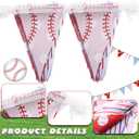 VitalCozy 4 Pcs 131 ft Baseball Pennant Banners Party Decorations Triangle Baseball Flags Garland Bunting for American Ball Sport Game Decor Birthday Camp BBQ Party Supplies Home Outdoor Hanging