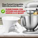 2 x 2026 New Flour Funnel for Kitchen Aid Mixer,Fits Tilt-Head 4.55 Qt (KSM150), Kitchen Aid Accessories and Attachments,Powder Funnel with Easy-Pour, Prevents Spills,Easy to Clean Baking Tool(Black)
