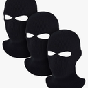 3 Pack 2 Hole Ski Masks Winter Knitted Ski Masks Balaclava Warm Full Face Windproof for Men Women Sports Outdoor Black