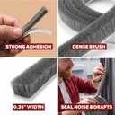 XFasten Self Adhesive Weather Stripping for Windows and Doors, 0.35" x 33 Ft Soundproofing Door Brush Seal Draft Stopper, Gray Insulation Seal Strip for Summer Heat, Winter Draft Blocker, 0.35" Thick