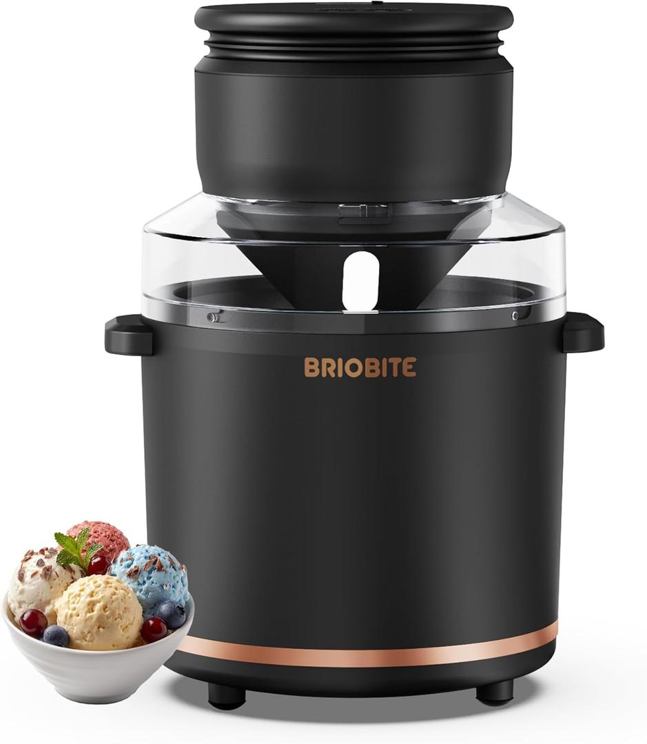 1.1 Quart Ice Cream Maker  Electric Ice Cream Machine for Gelato, Milkshakes & Sorbet,Perfect for 2-3 Servings, Easy to Use & Clean,Black