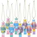 Garneck 8pcs Christmas Nutcracker Ornaments Small Wooden Hanging Decorations 2.87'' Mini Nutcracker Soldier Figures for Xmas Tree Holiday Party Home Decor