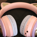 iClever Cat Ear Kids Bluetooth Headphones, LED Lights Up, 74/85dBA Safe Volume Limited, 50H Playtime,Bluetooth 5.2, USB C,Kids Headphones Wireless Over Ear for Travel iPad Tablet, Meow Macaron-Purple