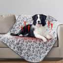 Stuffed Premium Soft Dog Blanket, with Flannel Grey Cute Paw Print, 43 * 66 inches Medium Large Size, Self Warming Cat Blanket Puppy Supplies Dog Products Stuff Essentials