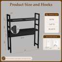 Brakki 2-Tier Desk Shelf, Desk Hutch Bookshelf with Pegboard and Hook Dorm | 30" W, Desktop Bookcase for Computer Monitor, Metal Desktop Hutch, Storage Organizer for Office, Black