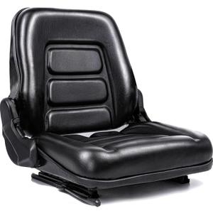 Universal Forklift seat, Tractor Seat with 160 Adjustable Backrest & Slides& Micro Switch, High-Density Foam, Industrial Grade Steel Frame,Waterproof PVC for Mowers, Backhoe, Excavators, Skid Steers