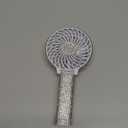 Mudder Rhinestone Handheld Fan Crystal Bling Mini Personal Fan Glitter Bedazzled Portable USB Rechargeable & Battery Operated for Girls Women Outdoor Travel Indoor Makeup Office (White,Foldable)