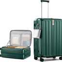 Hanke 26 Inch Expandable Luggage Top Opening Checked Bag Luggage Hard Shell Suitcases with Wheels Lightweight Travel Luggage Heavy Duty Luggage Suitcase with Lock for Woman Men-Blackish Green