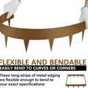 Worth Garden 10-Pack Corten Steel Landscape Lawn Edging - 5in H (2.5" above ground + 2.5" spikes) Rust Patina Bendable Metal Strips - Hammer-in Border with 11 Clips - Yard Pathway Divider (33Ft Total)
