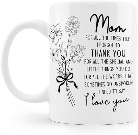 BESERH I Love You Mom Coffee Mug Cup, Mother's Day Birthday Gifts for Mom from Daughters Sons, Best Mama Mother Mommy Gifts Ceramic Coffee Mug 11 oz