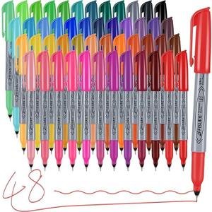 Permanent Markers, Ultra Fine Point Markers Set,48 Assorted Colors Work on Wood, Plastic, Paper, Metal, Stone, Glass for the ArtistKidsAdult, 48 Count
