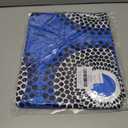 Runwind Plus Size Maxi Dresses for Curvy Women, 3/4 Sleeve V Neck Long Printed Dress with Belt Casual Dress with Pockets (Blue, XXL)