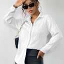 YKR Womens Textured Button Down Shirt Long Sleeve Button Up Shirts Casual Work Office Blouse (Purple, XL)