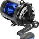 Okuma Solterra SLX Two Speed Closed Frame Lever Drag Reel Saltwater Trolling Reel, SLX-30IIb, 540yds-40lb, Black