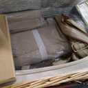 Multifunctional Wicker Picnic Basket Set for 4 with Blanket and Picnic Table, Insulated Picnic Set with Full Tablewares for Camping Outdoor Couples,Natural