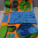 Vivifying Snuffle Mat for Dogs, Interactive Dog Puzzle Toy for Boredom and Mental Stimulation, Enrichment Feeding Game Sniff Mat Helps Slow Eating and Keep Busy (Blue Green Orange)