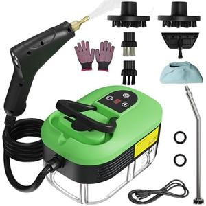 Portable Steam Cleaner, 2500W Pressurized Handheld Steam Cleaner with 1.2L Water Tank, 6 Levels Steam Output, 15s Fast Heating Steamer for Cleaning Home Furniture, Bathroom, Car Detailing (Green)
