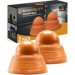 Acumobility Massage Ball Roller 2 Pack - Trigger Point - Massage Balls Massage Roller Ball - Foot Massage Ball - Physical Therapy Ball (Orange)