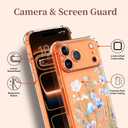 for iPhone 17 Pro Case with Screen Protector [Full Camera Protection] Flower Pattern Design,Clear Soft Shockproof Floral Phone Cover for Women Girls 2025 6.3"(Oriental Lily)