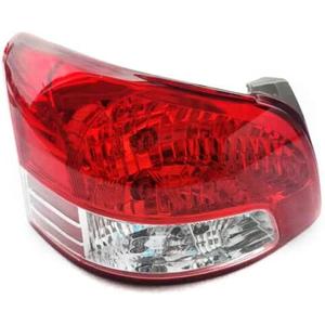 PIAOYUE- For 2007 2008 2009 2010 2011 2012 Toyota Yaris Halogen Tail Light Tail Lamp Left Driver Side Chrome Housing Clear and Red Lens