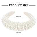 3 x YISSION 1PC White Pearl Headband for Women Non Slip Jeweled Head Band Sparkly Beaded Hairband Fashion Padded Headbands for Women Wedding Bridal Headband Hair Accessories for Women Girls