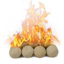 15pc Round Fire Stones,Ceramic Fire Balls Set for Indoor and Outdoor Fire Pits Fire Bowl or Fireplaces Accessory