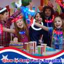 4th of July Red White Blue Glow Sticks Party Favors Supplies 18 PCS,Light Up Pop Tubes Accessories Bracelets Necklaces for Kids Toddlers, Fourth of July Patriotic Toys Gifts Items for Independence Day