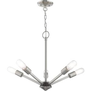 Livex Lighting 5 Lt Brushed Nickel Chandelier
