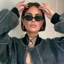 Retro Oval Sunglasses for Women Men Trendy Round Tortoise Sun Glasses 90s Vintage Shades