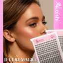 Lash Clusters Kit, DIY Cluster Eyelash Extensions 818mm,168pcs Fluffy D Curl Natural Lashes with Bond and Seal,Remover,TweezersNatural Fake Cat Eye Individual Manga Clusters 2-3-L