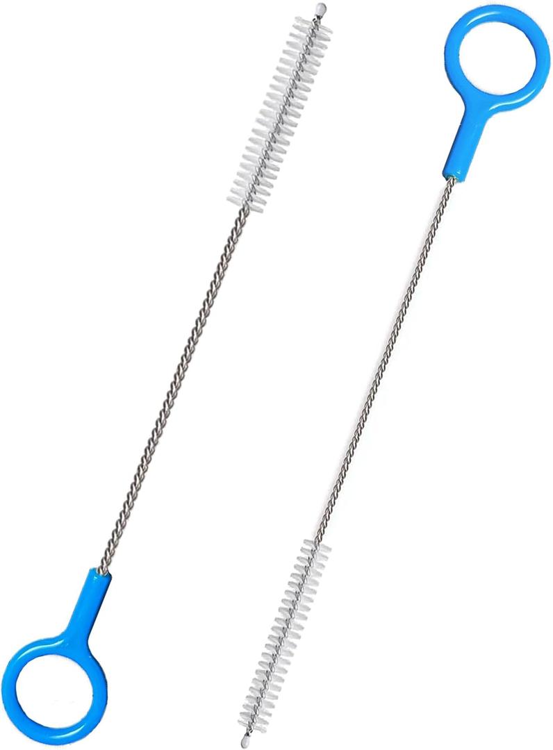Heavy-Duty Straw Cleaner Brush, 2 Pcs Flexible Straw Brush Set,Reusable Straws Cleaning Brush with Stainless Steel and Nylon Bristles for Baby Bottles,Stanley Cup.