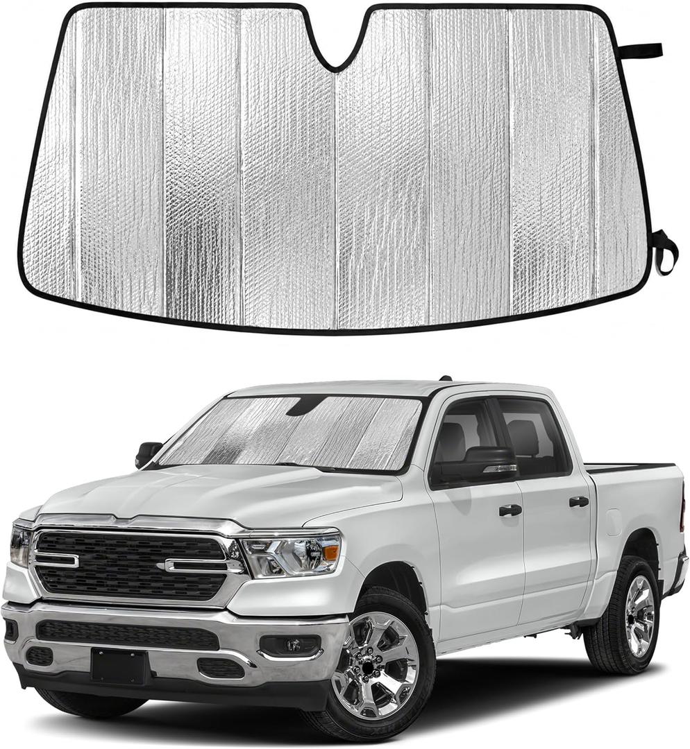 EcoNour Foldable Sun Shade Fit for Dodge Ram 1500 2019-2024 2025 2026