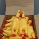 Honoson 50 Pcs Rubber Chickens Squeak Screaming Chicken Novelty Bulk Dog Toys for Pets Dogs Adults, 6.3 Inch(Yellow)