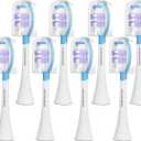 Electric Toothbrush Heads for Philips Sonicare Replacement Heads, 8 Pack Adults Kids 7+ Sonicare Toothbrush Replacement Brush Heads Philips Sonicare Sensitive Replacement Heads C2 C3 G2 G3 A3, White