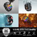 Smart Watch for Men Military Answer/Make Call 2.01″ Display 170+ Sports Modes Fitness Smart Watch IP68 Waterproof 30 Days Standby Smartwatch for Android iOS Black Extra Nylon Straps
