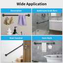 Wall Handrail 3FT/90CM,Industrial Staircase Railing 1.25 Inch Tube Diameter,Galvanized Pipe Handrails for Indoor Stairs with Wall Mount Support,for Wall Mounted Stairway Handrail