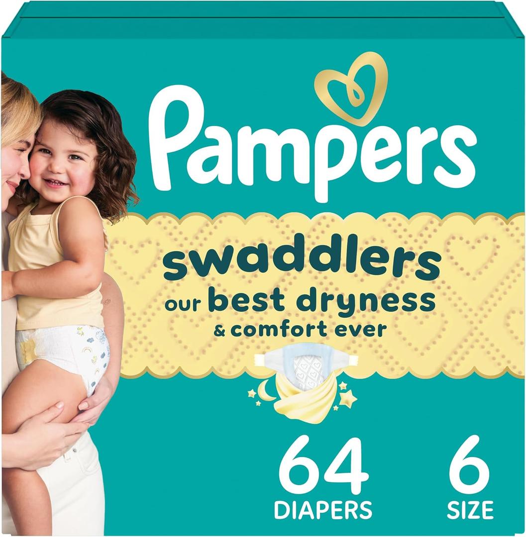 Pampers Swaddlers Diapers, Size 6 (23-44 lbs), 16 Count, Absorbent, Keeps Baby Dry and Comfortable, Skin Safe Disposable Baby Diaper 