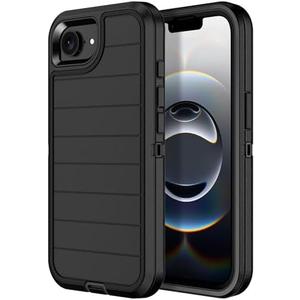 Paprose for iPhone 16e Case Heavy Duty 3-Layer[Shockproof][Dropproof][Dust-Proof] Military Grade Rugged Full Body Protection Cover Case for Apple iPhone 16e 6.1 inch 2025,Black