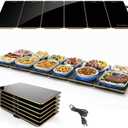 Food Warming Mat, 6-in-1 Electric Warming Tray,52 "x15 inch Large Heating Plate ，Ultra Thin Working Tempered Glass Panel for Keeping Food Hot, Portable Warmer for Parties Holiday Dinners