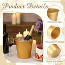 Layhit 48 Pcs Plastic Ice Buckets for Parties 3 Liters Wine Bucket Portable Ice Holder Disposable Wine Cooler for Party Wedding Party Beverages Champagne Soda and Beer(Gold)
