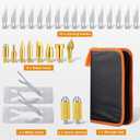 30 Pieces Electric Hot Knife Cutter Tools Multipurpose Knife Stencil Cutter Wooden Burning Tool with 2 Metal Stand, 16 Blades, 2 Chuck Sleeves for Cutting Carving Soft Thin Foam Cloth