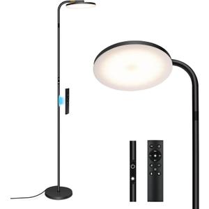 【Upgraded】Modern LED Floor Lamp, 36W Super Bright Standing Lamp, Stepless Dimmable Torchiere Tall Lamp with Remote Control, 350°Rotating Head Reading Floor Lamp for Living Room, Bedroom, Office
