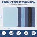 Iron On Patches for Clothes 24pcs, Iron On Patches for Jeans, Cotton Denim Repair Patch for Inside Jeans Fabric Kit, Jeans Knee, Pants, Clothing 3" by 4-1/4" Blue&Black