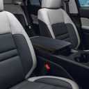 Center Console Armrest Cover Compatible with Honda Prologue EV 2024 2025 2026 Black Leather Middle Armrest Box Cover Arm Rest Lid Pad Protector Interior Accessories(Orange Stitches)